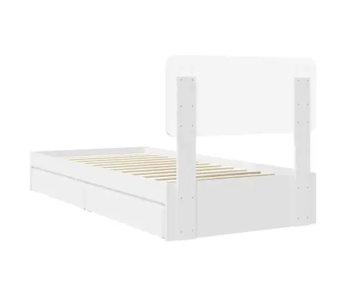 Glabāšanas Gulta Balts 100 X 200 Cm Inženierijas Koks Vidaxl