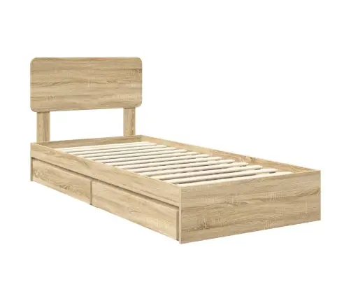 Laos Voodi Peaga Sahtliga Sonoma Tamm 100 X 200 Cm Tehispuit