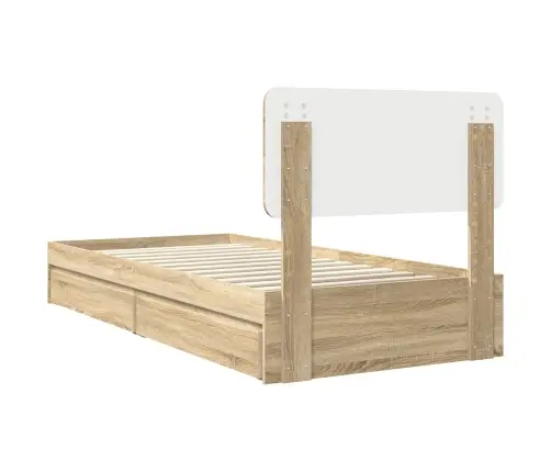 Laos Voodi Peaga Sahtliga Sonoma Tamm 100 X 200 Cm Tehispuit