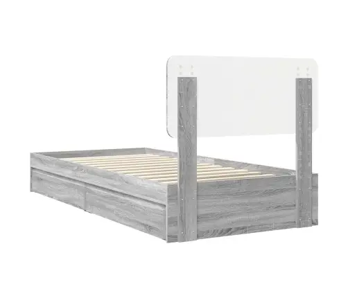 Laos Voodi Peaga Sahtliga Hall Sonoma 100 X 200 Cm Tehispuit