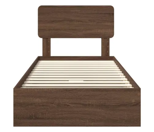 Glabāšanas Gulta Brūns Ozols 100 X 200 Cm Inženierijas Koks Vidaxl