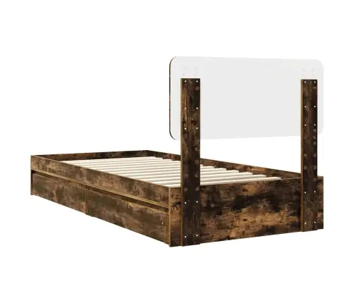 Glabāšanas Gulta Dūmaka Ozols 90 X 200 Cm Inženierijas Koks Vidaxl