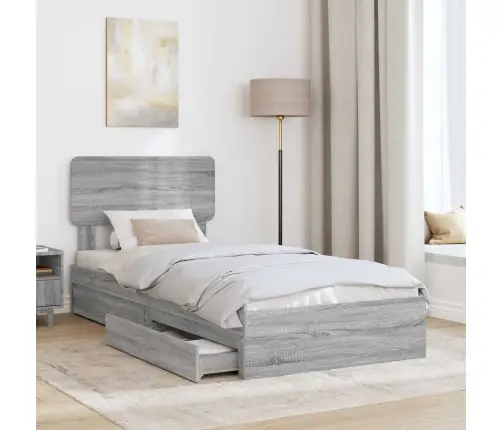 Glabāšanas Gulta Pelēks Sonoma 90 X 200 Cm Inženierijas Koks Vidaxl