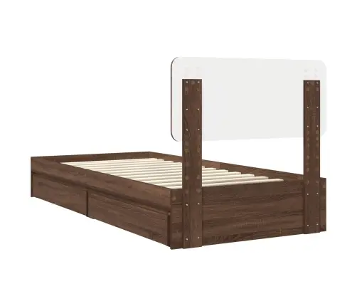 Glabāšanas Gulta Brūns Ozols 90 X 200 Cm Inženierijas Koks Vidaxl