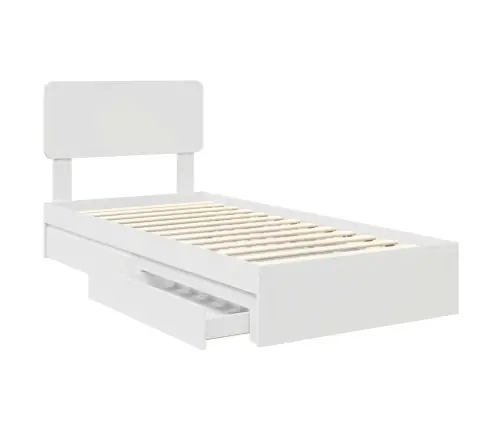 Glabāšanas Gulta Balts 90 X 190 Cm Inženierijas Koks Vidaxl