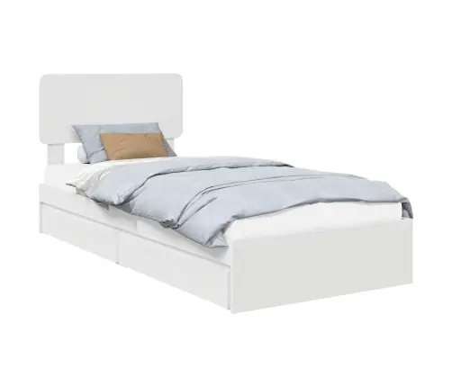 Glabāšanas Gulta Balts 90 X 190 Cm Inženierijas Koks Vidaxl