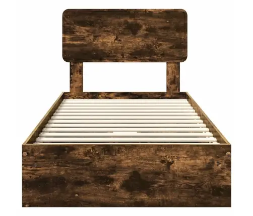 Glabāšanas Gulta Dūmaka Ozols 90 X 190 Cm Inženierijas Koks Vidaxl