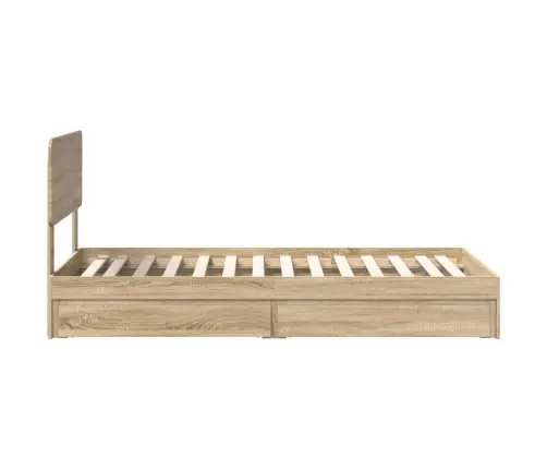 Laos Voodi Peaga Sahtliga Sonoma Tamm 75 X 190 Cm Tehispuit