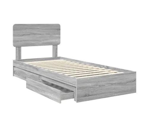 Laos Voodi Peaga Sahtliga Hall Sonoma 75 X 190 Cm Tehispuit