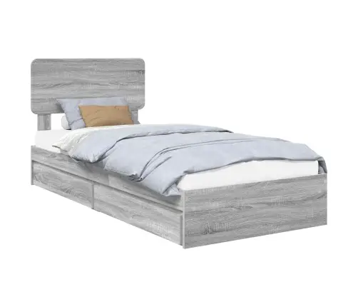 Laos Voodi Peaga Sahtliga Hall Sonoma 75 X 190 Cm Tehispuit