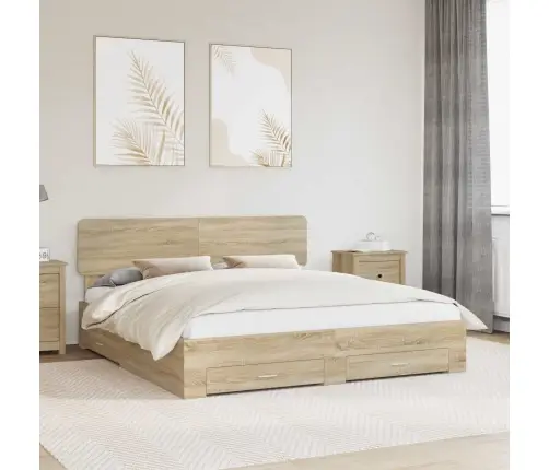 Lovos Rėmas Sonoma Ąžuolas 200 X 200 Cm Apdirbta Mediena