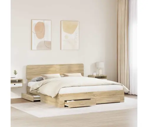 Lovos Rėmas Sonoma Ąžuolas 200 X 200 Cm Apdirbta Mediena