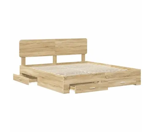 Lovos Rėmas Sonoma Ąžuolas 200 X 200 Cm Apdirbta Mediena