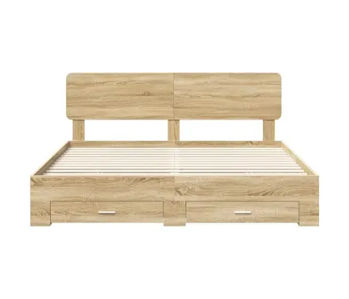 Lovos Rėmas Sonoma Ąžuolas 200 X 200 Cm Apdirbta Mediena