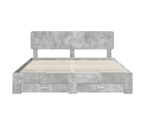 Voodi Raam Peaga Sahtliga Betoonhall 200 X 200 Cm Tehispuit