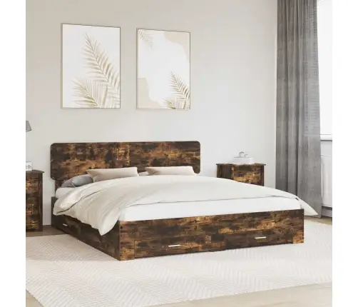 Lovos Rėmas Rūkyta Ąžuolas 200 X 200 Cm Apdirbta Mediena