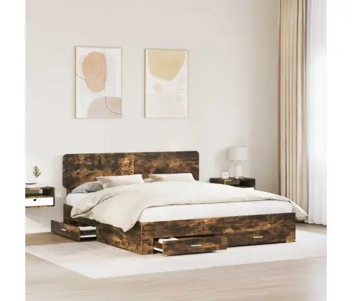 Lovos Rėmas Rūkyta Ąžuolas 200 X 200 Cm Apdirbta Mediena