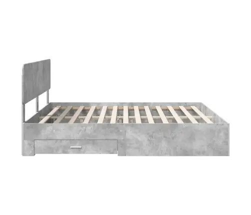 Lovos Rėmas Betono Pilka 180 X 200 Cm Apdirbta Mediena