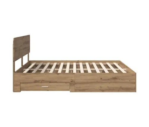 Gultas Rāmis Artisānā Ozols 180 X 200 Cm Inženierijas Koks Vidaxl