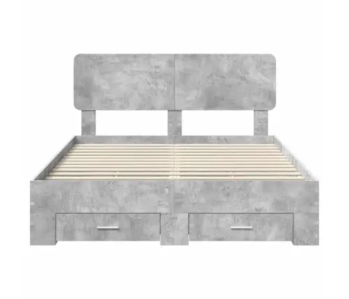 Voodi Raam Peaga Sahtliga Betoonhall 160 X 200 Cm Tehispuit