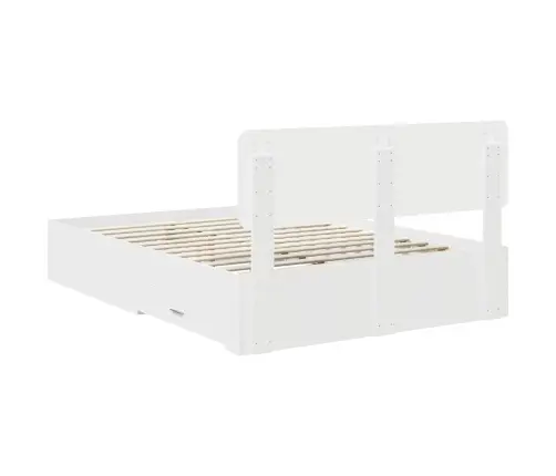 Gultas Rāmis Ar Atvilktni Balts 140 X 190 Cm Inženierijas Koks Vidaxl