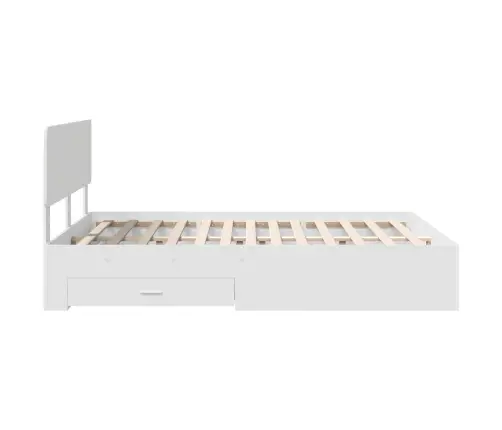 Gultas Rāmis Ar Atvilktni Balts 140 X 190 Cm Inženierijas Koks Vidaxl