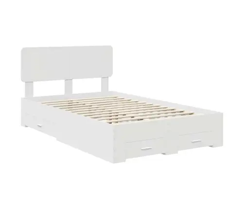 Lovos Rėmas Su Galvūgalio Balta 135 X 190 Cm Apdirbta Mediena