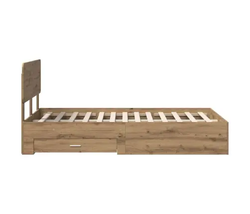 Voodi Raam Peaga Sahtliga Käsitööpuu 135 X 190 Cm Tehispuit