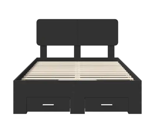 Gultas Rāmis Ar Atvilktni Melna 120 X 200 Cm Inženierijas Koks Vidaxl