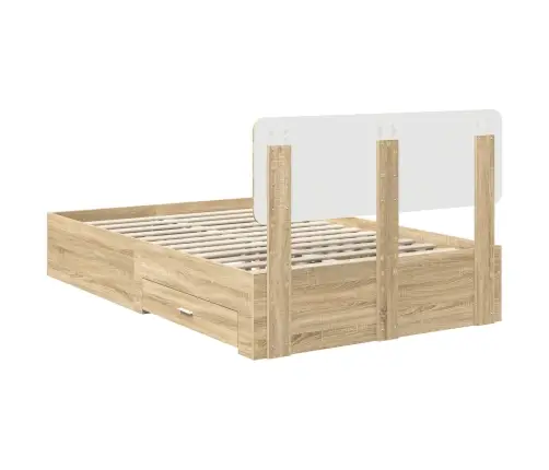 Gultas Rāmis Sonoma Ozols 120 X 200 Cm Inženierijas Koks Vidaxl