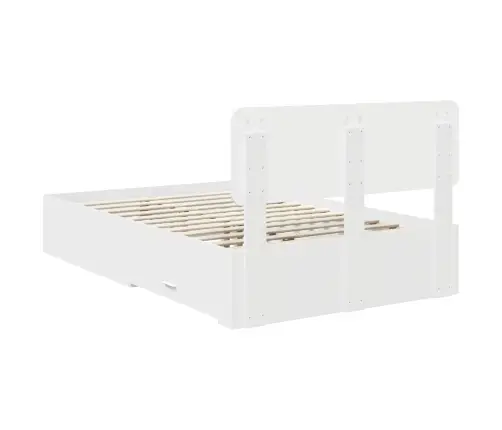 Gultas Rāmis Ar Atvilktni Balts 120 X 190 Cm Inženierijas Koks Vidaxl