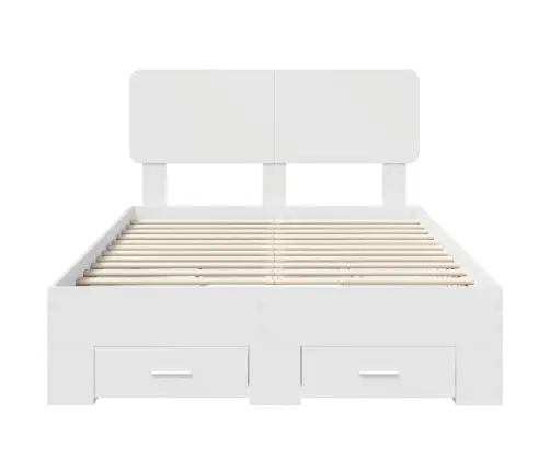 Gultas Rāmis Ar Atvilktni Balts 120 X 190 Cm Inženierijas Koks Vidaxl