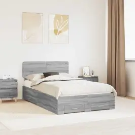 Gultas Rāmis Pelēks Sonoma 120 X 190 Cm Inženierijas Koks Vidaxl Gultas Rāmis Pelēks Sonoma 120 X 190 Cm Inženierijas Koks Vidaxl