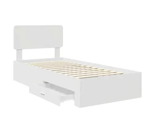 Gultas Rāmis Ar Atvilktni Balts 100 X 200 Cm Inženierijas Koks Vidaxl