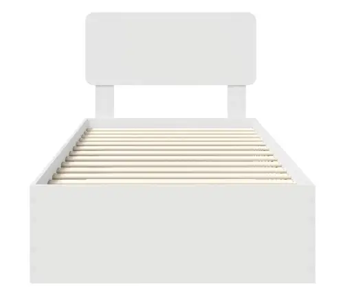 Gultas Rāmis Ar Atvilktni Balts 100 X 200 Cm Inženierijas Koks Vidaxl