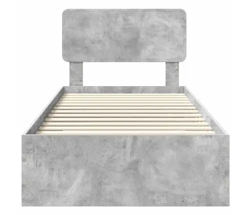 Lovos Rėmas Betono Pilka 100 X 200 Cm Apdirbta Mediena