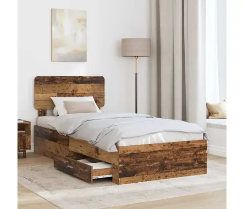 Gultas Rāmis Vecs Koks 100 X 200 Cm Inženierijas Koks Vidaxl