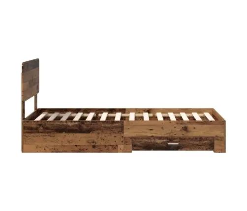 Gultas Rāmis Vecs Koks 100 X 200 Cm Inženierijas Koks Vidaxl