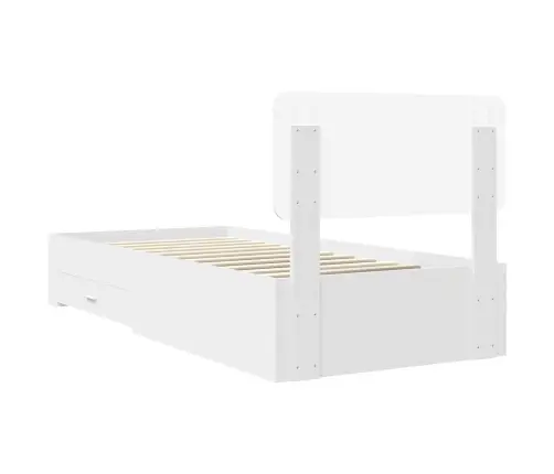 Gultas Rāmis Ar Atvilktni Balts 90 X 200 Cm Inženierijas Koks Vidaxl