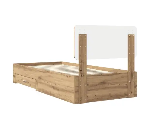 Gultas Rāmis Artisānā Ozols 90 X 200 Cm Inženierijas Koks Vidaxl