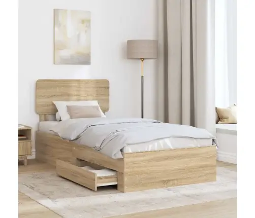Lovos Rėmas Sonoma Ąžuolas 90 X 190 Cm Apdirbta Mediena