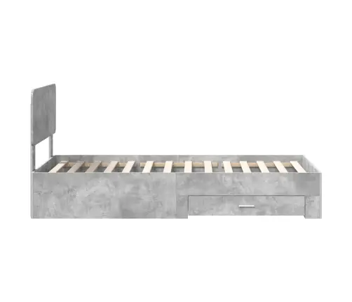 Voodi Raam Peaga Sahtliga Betoonhall 90 X 190 Cm Tehispuit