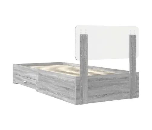 Voodi Raam Peaga Sahtliga Hall Sonoma 90 X 190 Cm Tehispuit