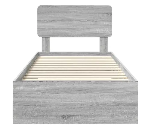 Voodi Raam Peaga Sahtliga Hall Sonoma 90 X 190 Cm Tehispuit