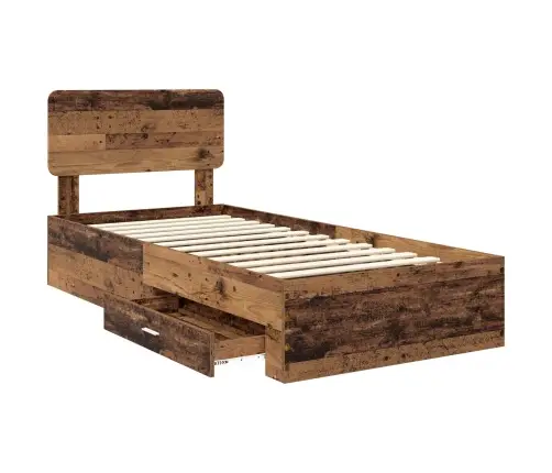 Gultas Rāmis Vecs Koks 90 X 190 Cm Inženierijas Koks Vidaxl