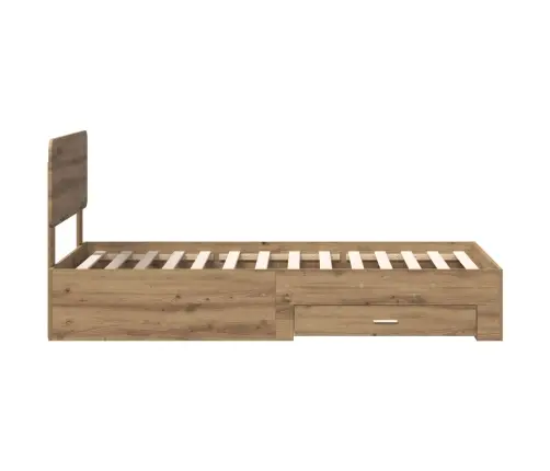 Gultas Rāmis Artisānā Ozols 90 X 190 Cm Inženierijas Koks Vidaxl