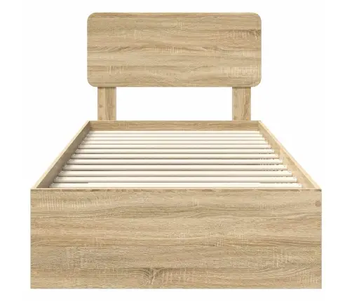 Voodi Raam Peaga Sahtliga Sonoma Tamm 75 X 190 Cm Tehispuit