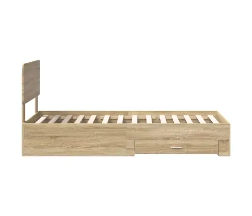 Voodi Raam Peaga Sahtliga Sonoma Tamm 75 X 190 Cm Tehispuit