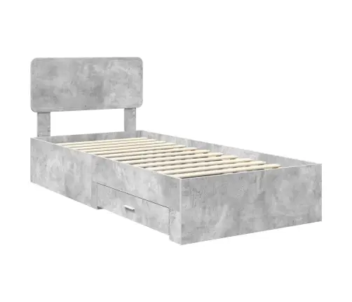 Lovos Rėmas Betono Pilka 75 X 190 Cm Apdirbta Mediena