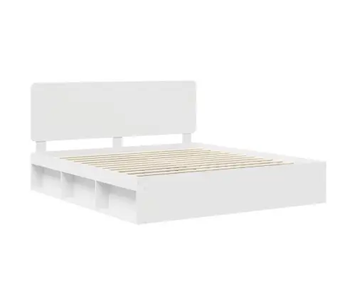 Gultas Rāmis Balts 200 X 200 Cm Ciets Priedes Koks Vidaxl